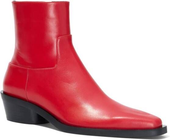 Proenza Schouler Bronco 40mm leather ankle boots Red