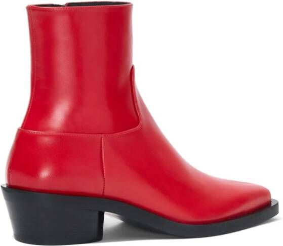 Proenza Schouler Bronco 40mm leather ankle boots Red