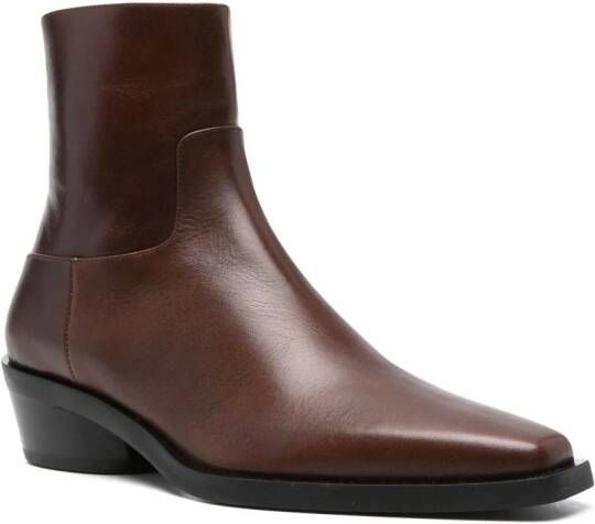 Proenza Schouler Bronco 45mm leather ankle boots Brown