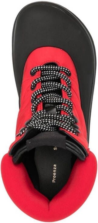 Proenza Schouler colour-block lace-up boots Red
