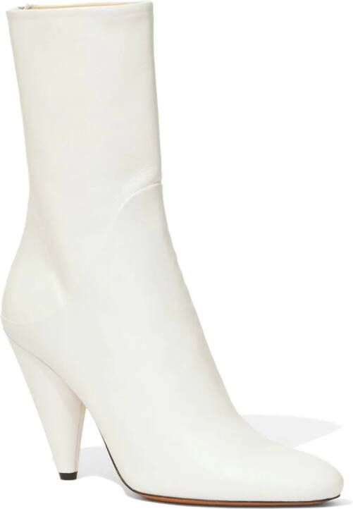 Proenza Schouler Cone 85mm leather ankle boots White