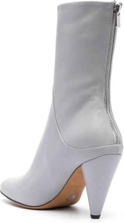 Proenza Schouler Cone 95mm leather boots Grey