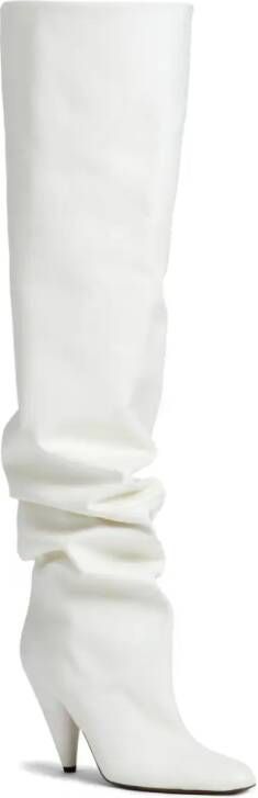 Proenza Schouler Cone Slouch Over The Knee 100mm boots White