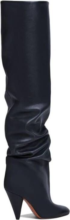 Proenza Schouler Cone Slouch Over The Knee 100mm leather boots Black