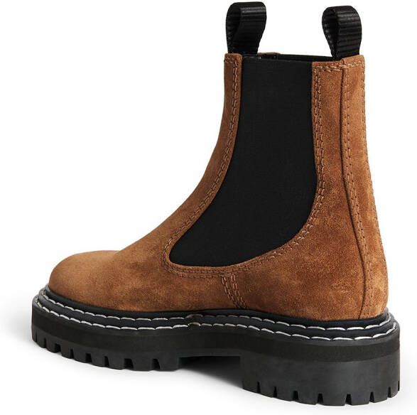 Proenza Schouler contrast-stitch suede Chelsea boots Brown