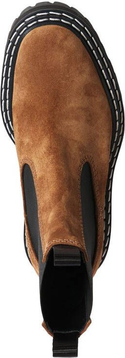 Proenza Schouler contrast-stitch suede Chelsea boots Brown