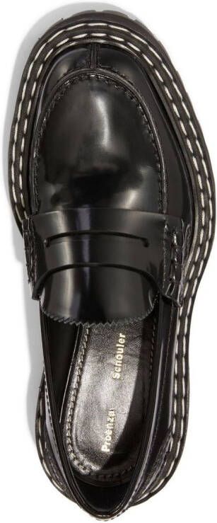 Proenza Schouler contrasting-stitch detail loafers Black