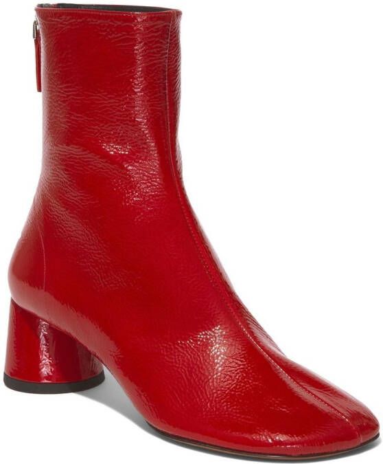 Proenza Schouler crinkle patent ankle boots Red