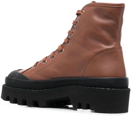 Proenza Schouler leather lace-up boots Brown