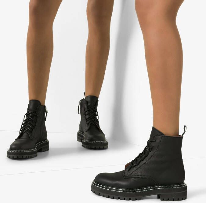 Proenza Schouler lug-sole combat boots Black