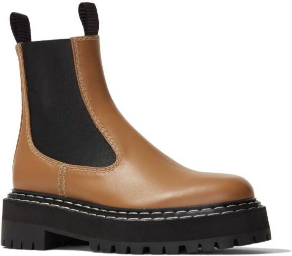 Proenza Schouler lug sole leather Chelsea boots Brown