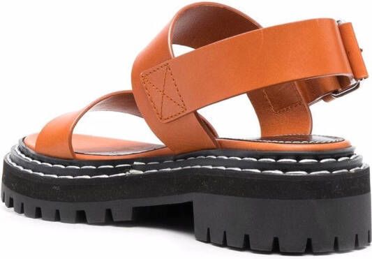 Proenza Schouler lug-sole leather sandals Orange