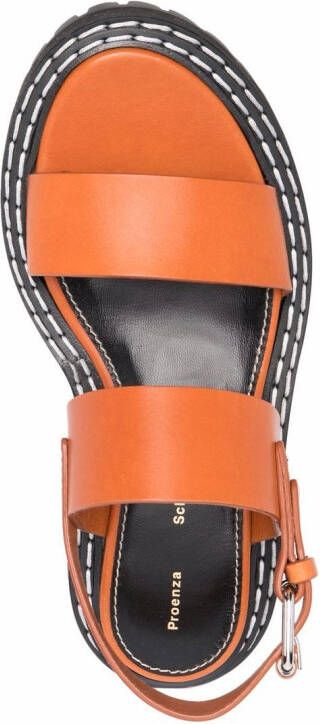 Proenza Schouler lug-sole leather sandals Orange