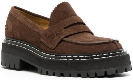 Proenza Schouler lug-sole platform leather loafers Brown