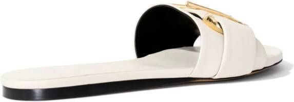 Proenza Schouler Monogram slide sandals White
