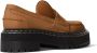 Proenza Schouler penny-slot leather platform loafers Brown - Thumbnail 3