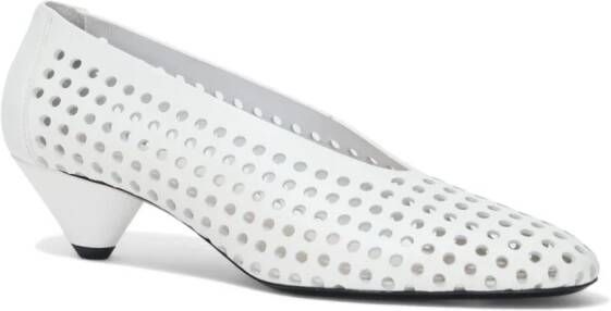 Proenza Schouler Perforated Cone 40mm leather pumps White