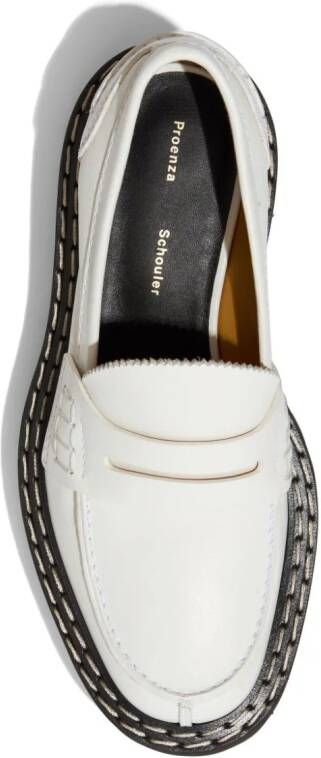 Proenza Schouler platform leather loafers White