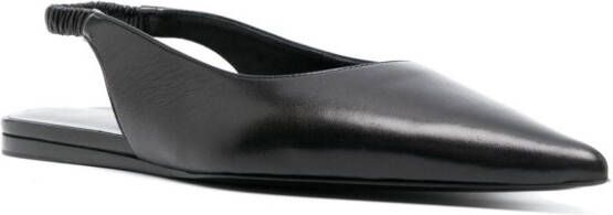 Proenza Schouler pointed-toe leather ballerina shoes Black