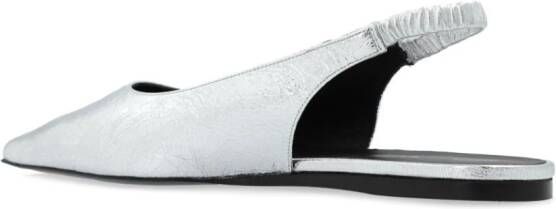 Proenza Schouler pointed-toe leather ballerina shoes Silver