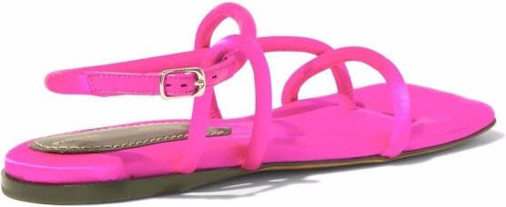 Proenza Schouler satin-effect strappy flat sandals Pink