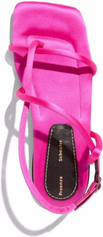 Proenza Schouler satin-effect strappy flat sandals Pink