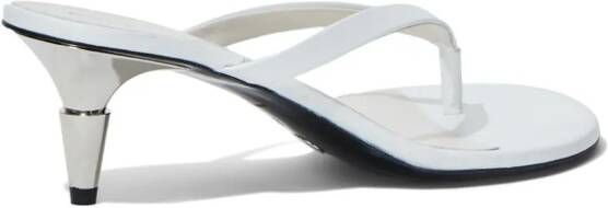 Proenza Schouler Spike 65mm leather thong sandals White