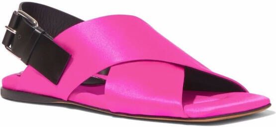 Proenza Schouler square crossover strap sandals Pink