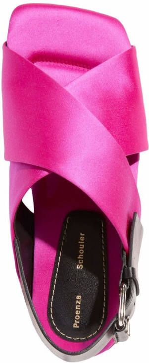 Proenza Schouler square crossover strap sandals Pink