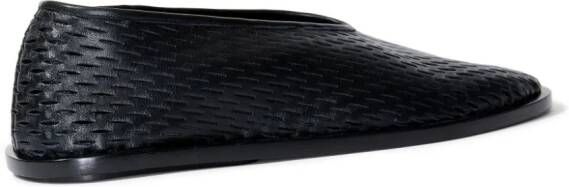 Proenza Schouler square perforated slippers Black