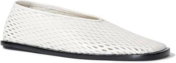 Proenza Schouler Square perforated slippers White
