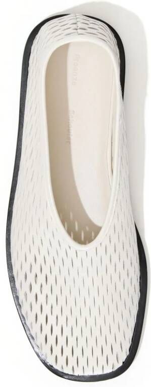 Proenza Schouler Square perforated slippers White