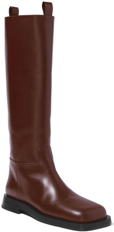 Proenza Schouler square toe riding boots Brown