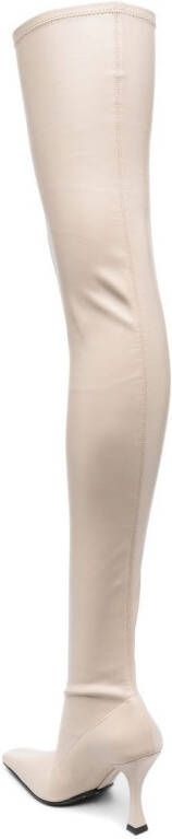 Proenza Schouler thigh-high calf leather boots Neutrals
