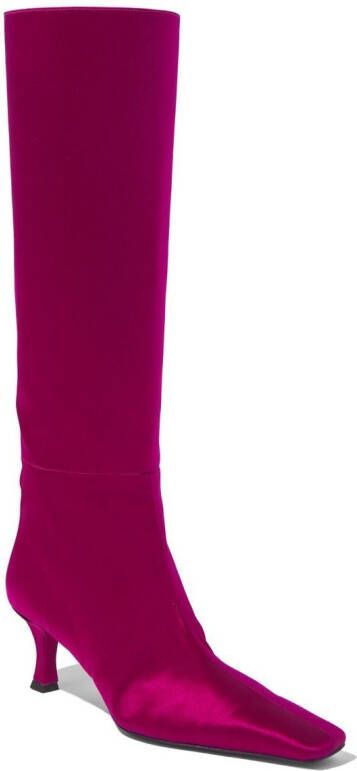 Proenza Schouler Trap satin knee-length boots Purple