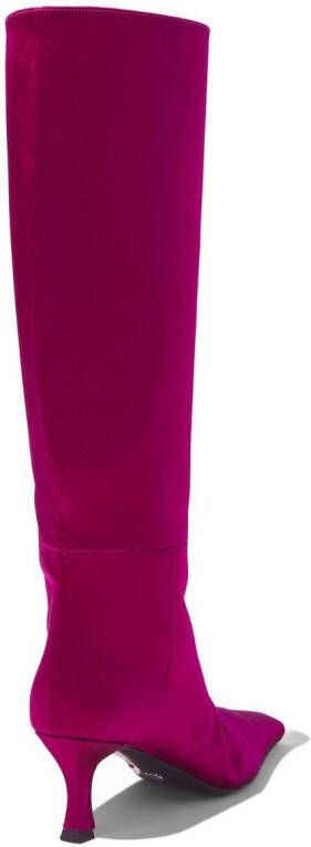 Proenza Schouler Trap satin knee-length boots Purple