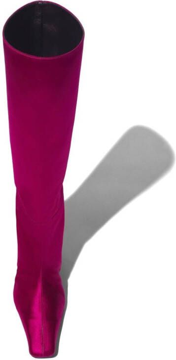 Proenza Schouler Trap satin knee-length boots Purple