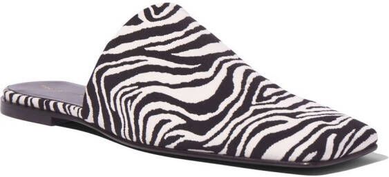 Proenza Schouler Trap zebra jacquard slippers White