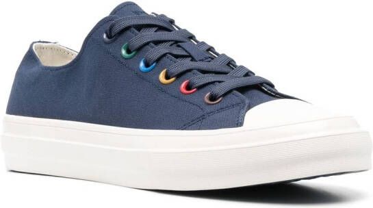 PS Paul Smith painted-eyelet low-top canvas sneakers Blue