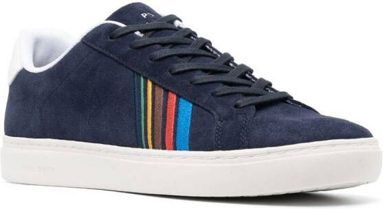 PS Paul Smith striped lace-up suede sneakers Blue
