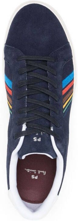 PS Paul Smith striped lace-up suede sneakers Blue