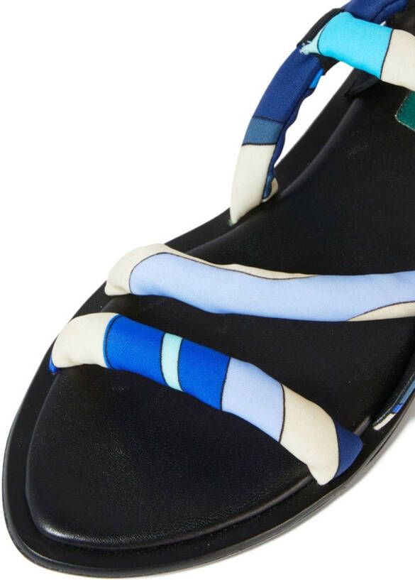 PUCCI abstract-print flat sandals Blue