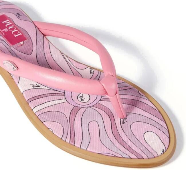 PUCCI abstract print flip flops Pink