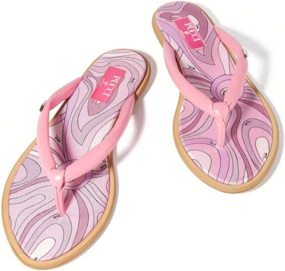 PUCCI abstract print flip flops Pink