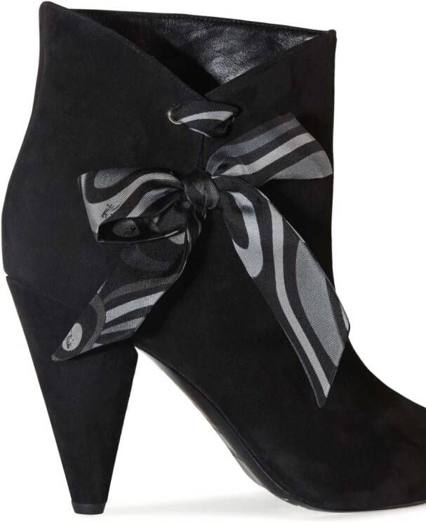 PUCCI bow-embellished suede ankle boots Black