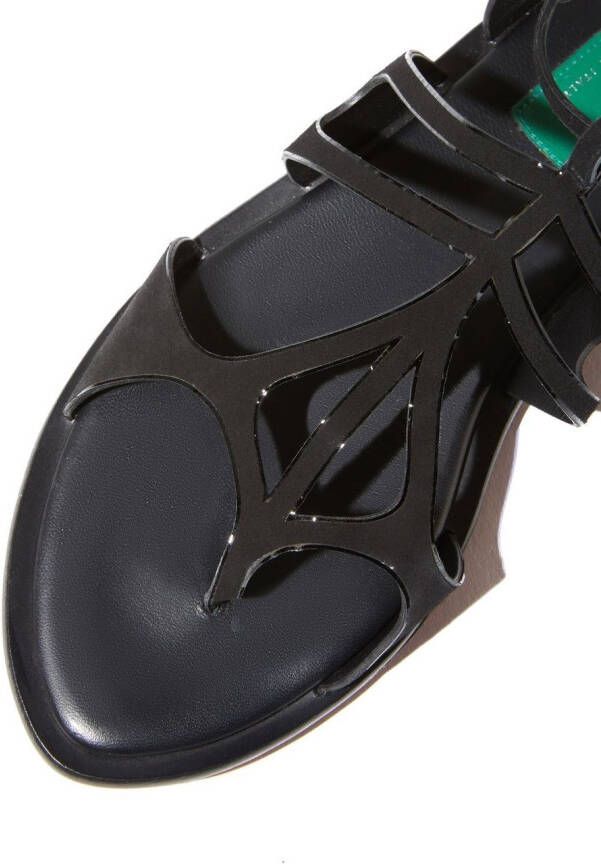 PUCCI cut-out leather sandals Black