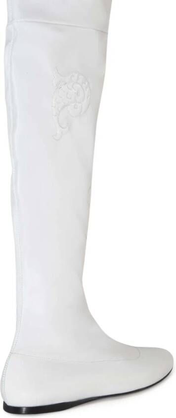 PUCCI embroidered logo slip-on boots White