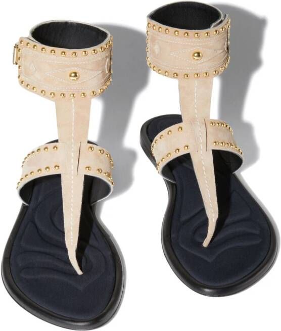 PUCCI Emilia stud-embellished flat sandals Brown