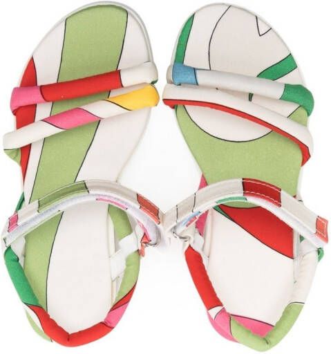 PUCCI Junior abstract-print open-toe sandals Multicolour