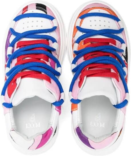 PUCCI Junior colour-block double-laces sneakers White